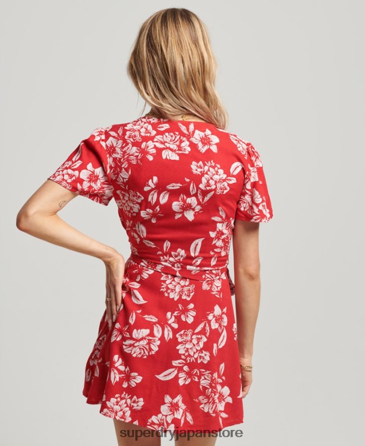 ヴィンテージミニラップドレス 女性 Superdry 衣類 赤 2J62PZ2373