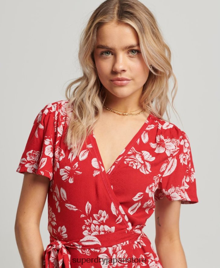 ヴィンテージミニラップドレス 女性 Superdry 衣類 赤 2J62PZ2373