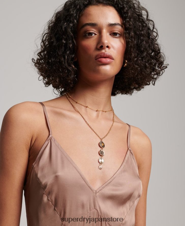 サテンキャミミディドレス 女性 Superdry 衣類 茶色 2J62PZ2377