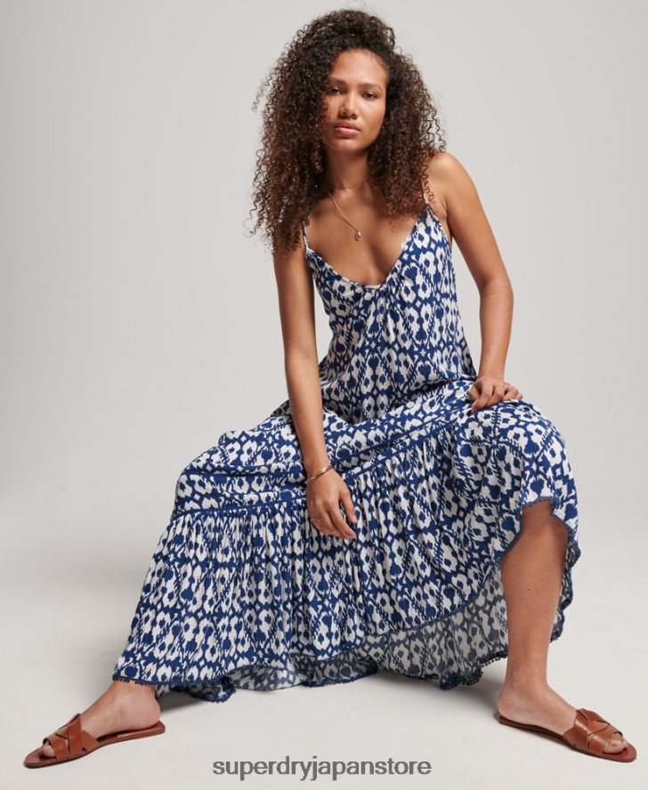 ロングキャミドレス 女性 Superdry 衣類 青 2J62PZ2380