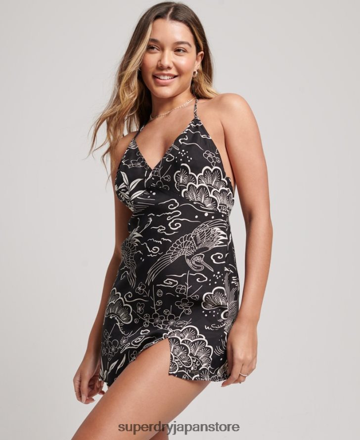 プリント ミニスリップドレス 女性 Superdry 衣類 黒 2J62PZ2382