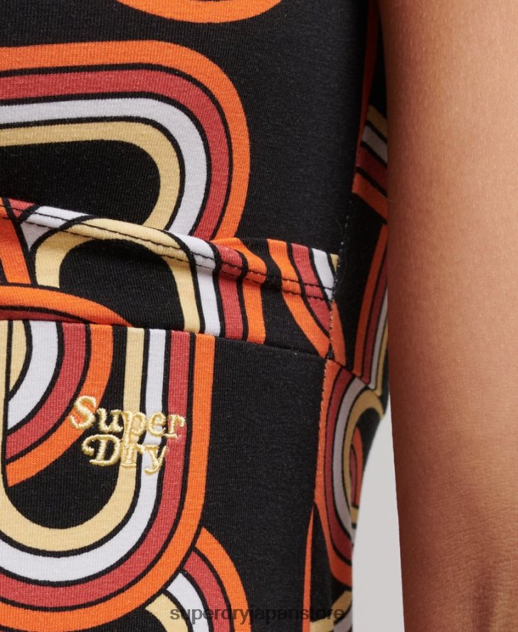プリントミニデイドレス 女性 Superdry 衣類 黒 2J62PZ2384