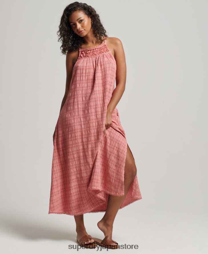 ヴィンテージロングホルターキャミドレス 女性 Superdry 衣類 ピンク 2J62PZ2386
