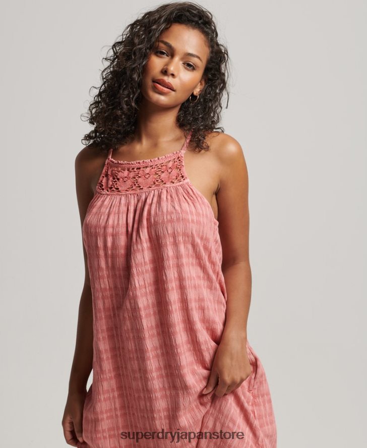 ヴィンテージロングホルターキャミドレス 女性 Superdry 衣類 ピンク 2J62PZ2386