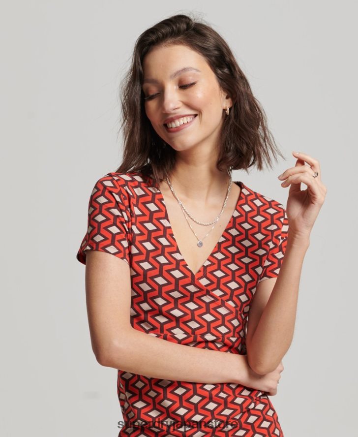 プリントミニデイドレス 女性 Superdry 衣類 オレンジ 2J62PZ2388