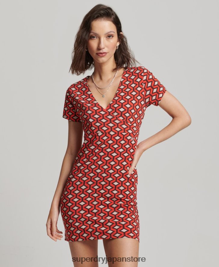 プリントミニデイドレス 女性 Superdry 衣類 オレンジ 2J62PZ2388