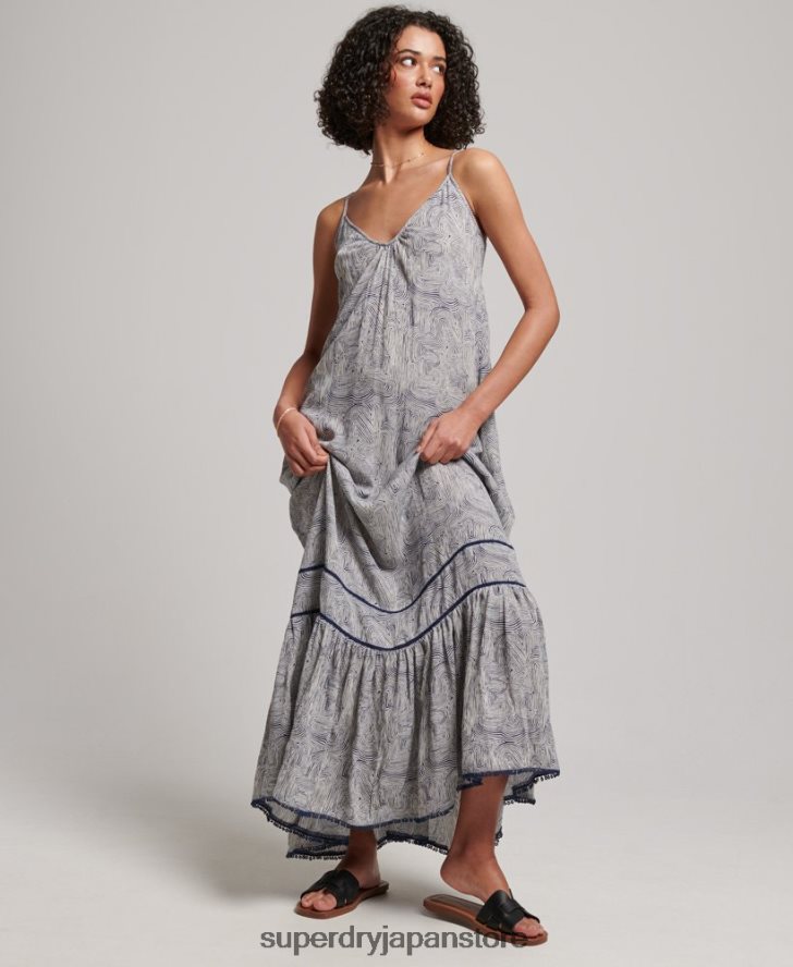 ロングキャミドレス 女性 Superdry 衣類 海軍 2J62PZ2389