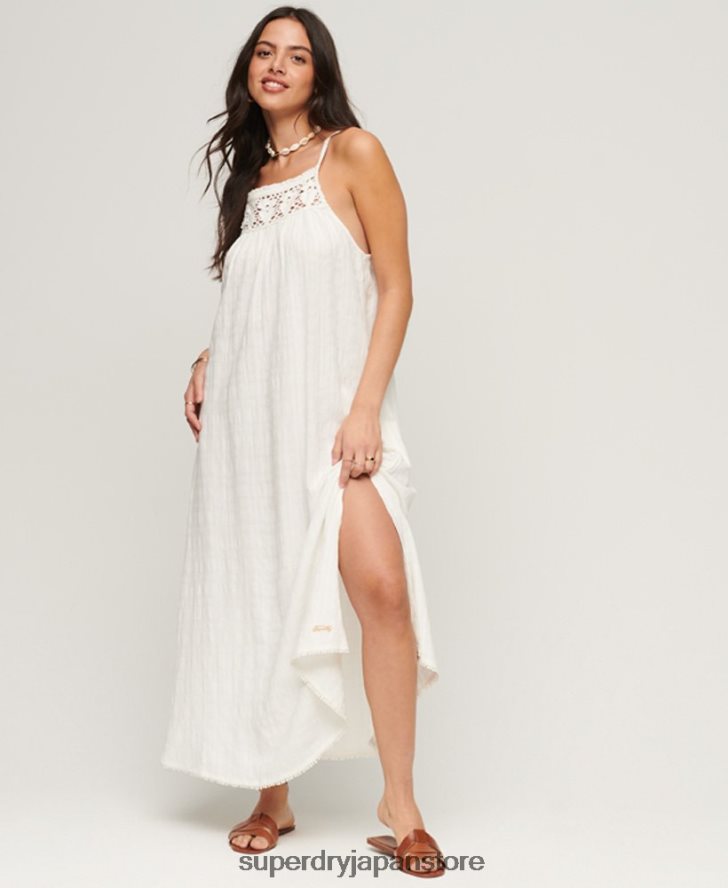 ヴィンテージロングホルターキャミドレス 女性 Superdry 衣類 クリーム 2J62PZ2390