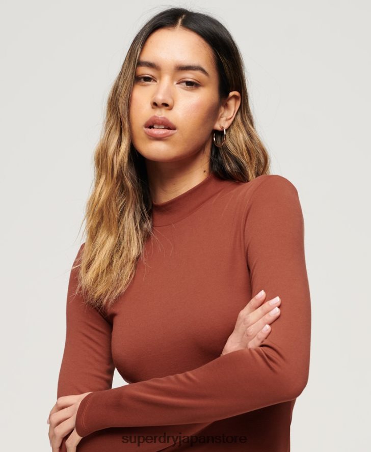 モックネックジャージーミニドレス 女性 Superdry 衣類 赤 2J62PZ2393