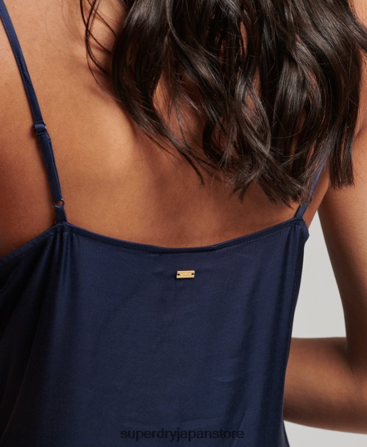 サテンキャミミディドレス 女性 Superdry 衣類 海軍 2J62PZ2402
