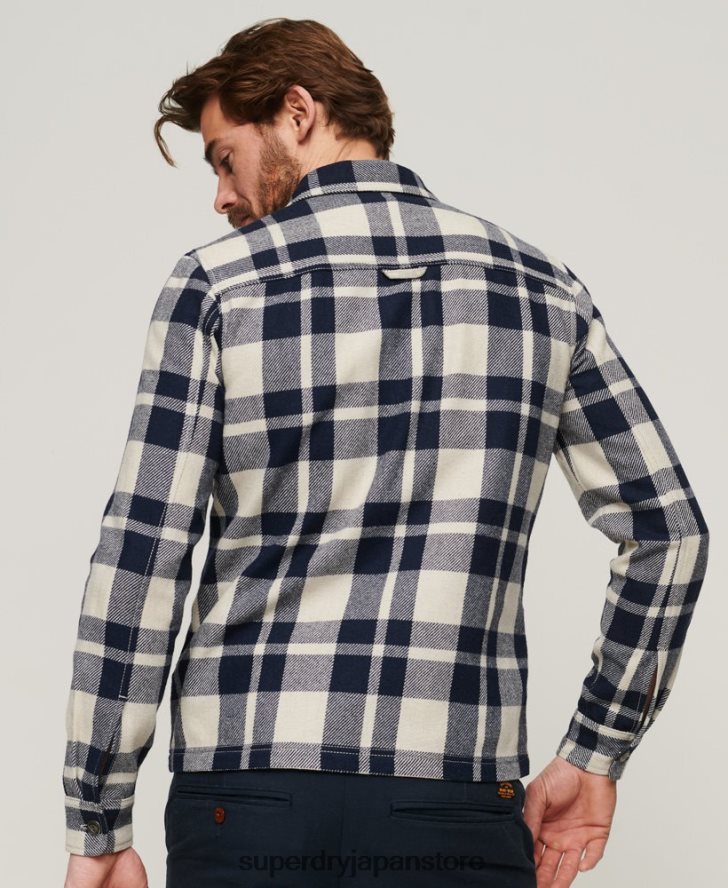 ウールジップオーバーシャ​​ツ 男性 Superdry 衣類 ライトブルー 2J62PZ240