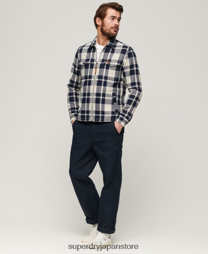 ウールジップオーバーシャ​​ツ 男性 Superdry 衣類 ライトブルー 2J62PZ240