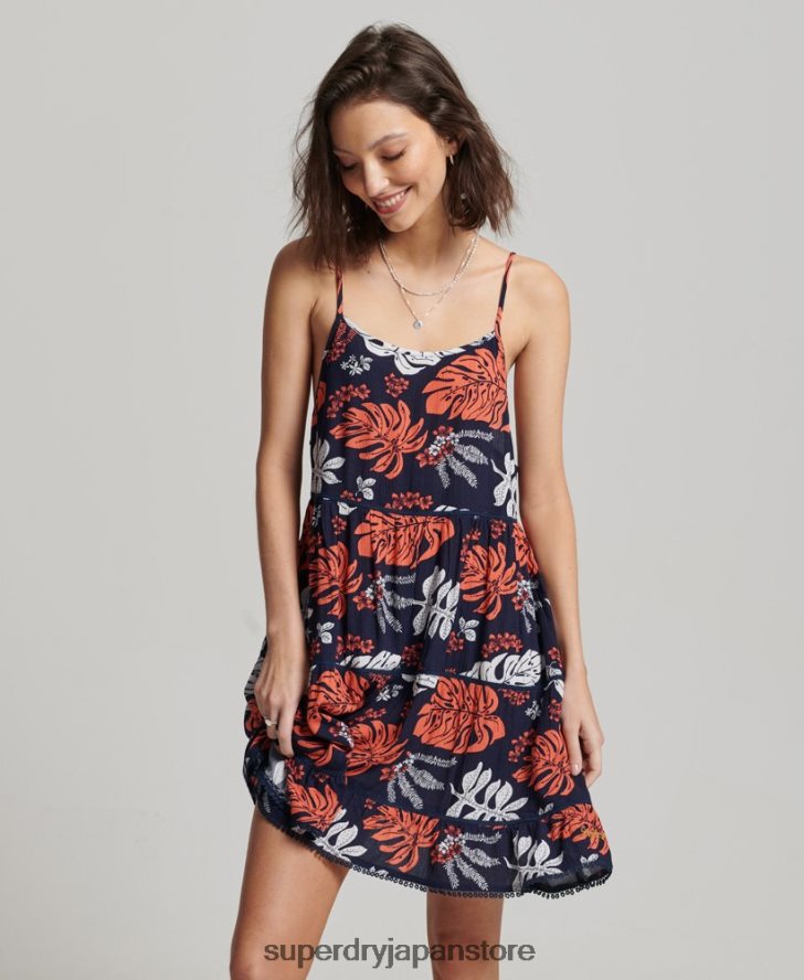 ミニビーチキャミドレス 女性 Superdry 衣類 海軍 2J62PZ2417
