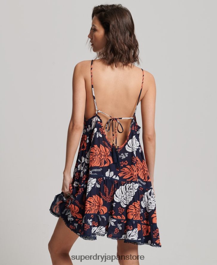 ミニビーチキャミドレス 女性 Superdry 衣類 海軍 2J62PZ2417