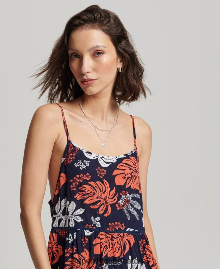 ミニビーチキャミドレス 女性 Superdry 衣類 海軍 2J62PZ2417