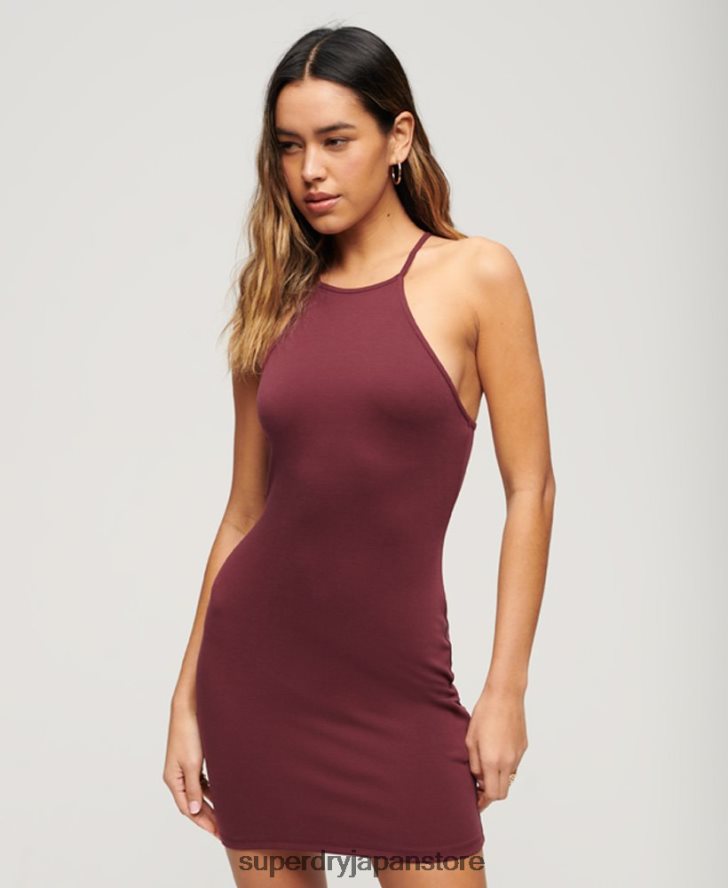 ストラップ付きレーサージャージミニドレス 女性 Superdry 衣類 紫 2J62PZ2420