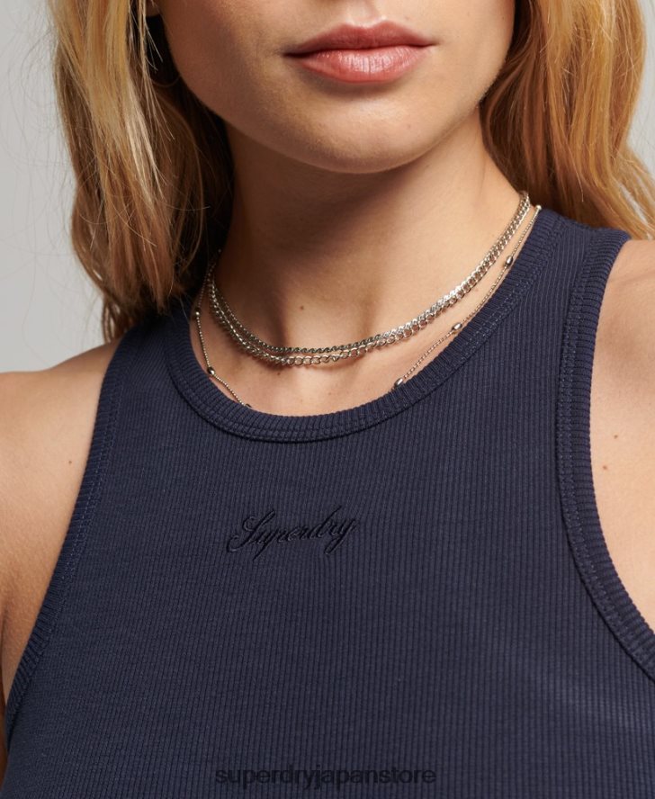コードロゴエッセンシャルタンクドレス 女性 Superdry 衣類 海軍 2J62PZ2422
