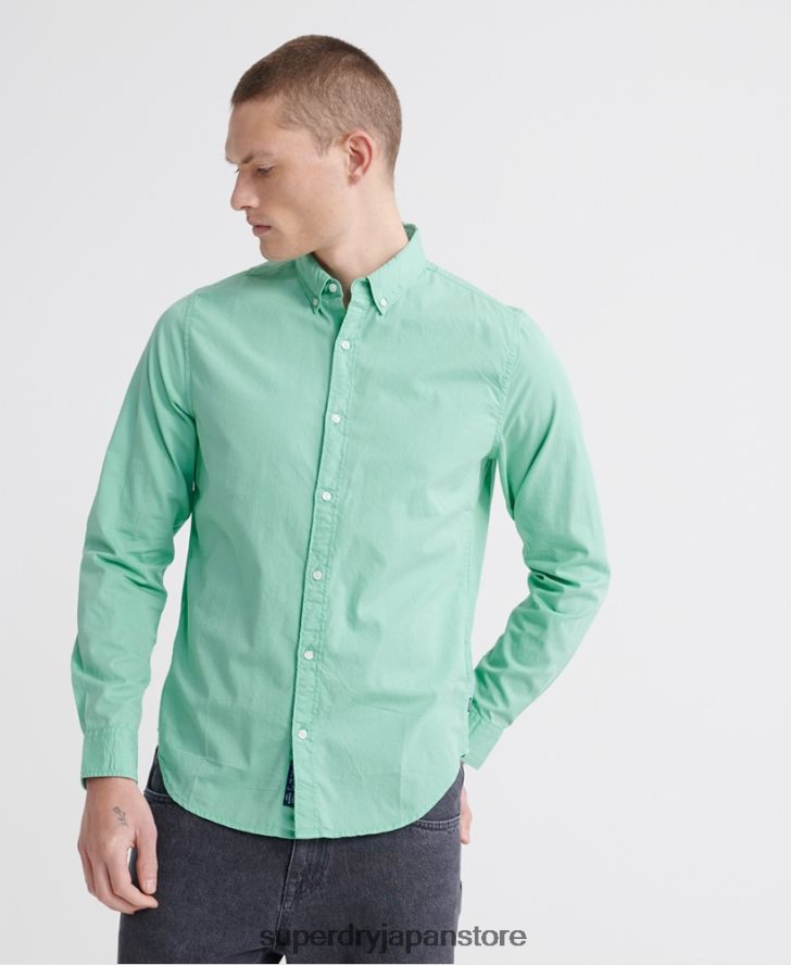 クラシックツイルライト長袖シャツ 男性 Superdry 衣類 緑 2J62PZ243