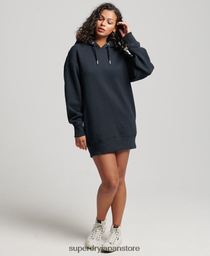 ヴィンテージロゴ刺繍入りスウェットドレス 女性 Superdry 衣類 海軍 2J62PZ2432