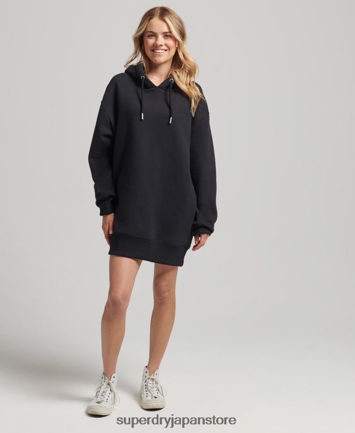 オーガニックコットン ロゴ刺繍スウェットドレス 女性 Superdry 衣類 黒 2J62PZ2434