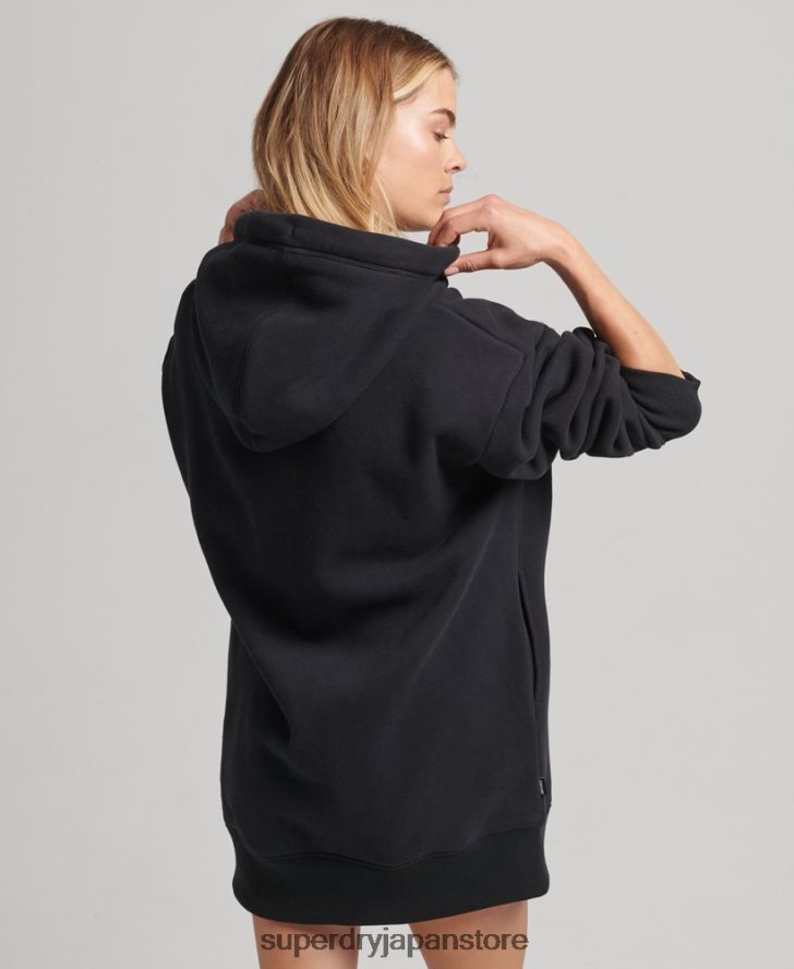 オーガニックコットン ロゴ刺繍スウェットドレス 女性 Superdry 衣類 黒 2J62PZ2434