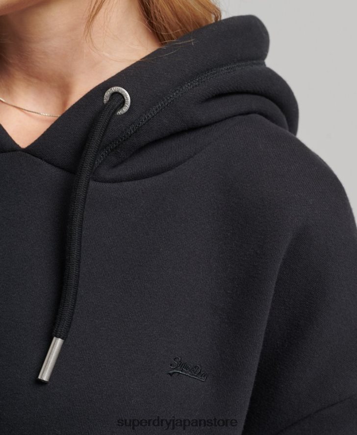 オーガニックコットン ロゴ刺繍スウェットドレス 女性 Superdry 衣類 黒 2J62PZ2434