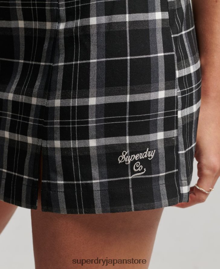 ヴィンテージチェックキャミミニドレス 女性 Superdry 衣類 黒 2J62PZ2435
