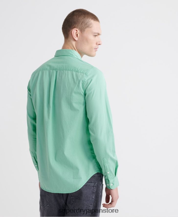クラシックツイルライト長袖シャツ 男性 Superdry 衣類 緑 2J62PZ243