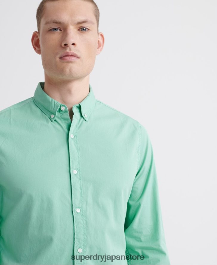 クラシックツイルライト長袖シャツ 男性 Superdry 衣類 緑 2J62PZ243