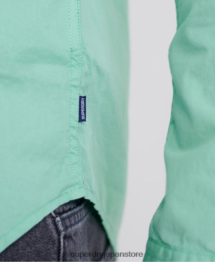 クラシックツイルライト長袖シャツ 男性 Superdry 衣類 緑 2J62PZ243
