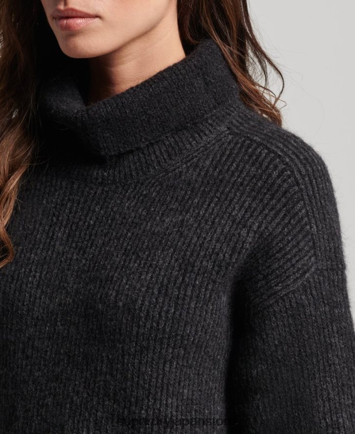 ニットロールネックジャンパードレス 女性 Superdry 衣類 濃い灰色 2J62PZ2451