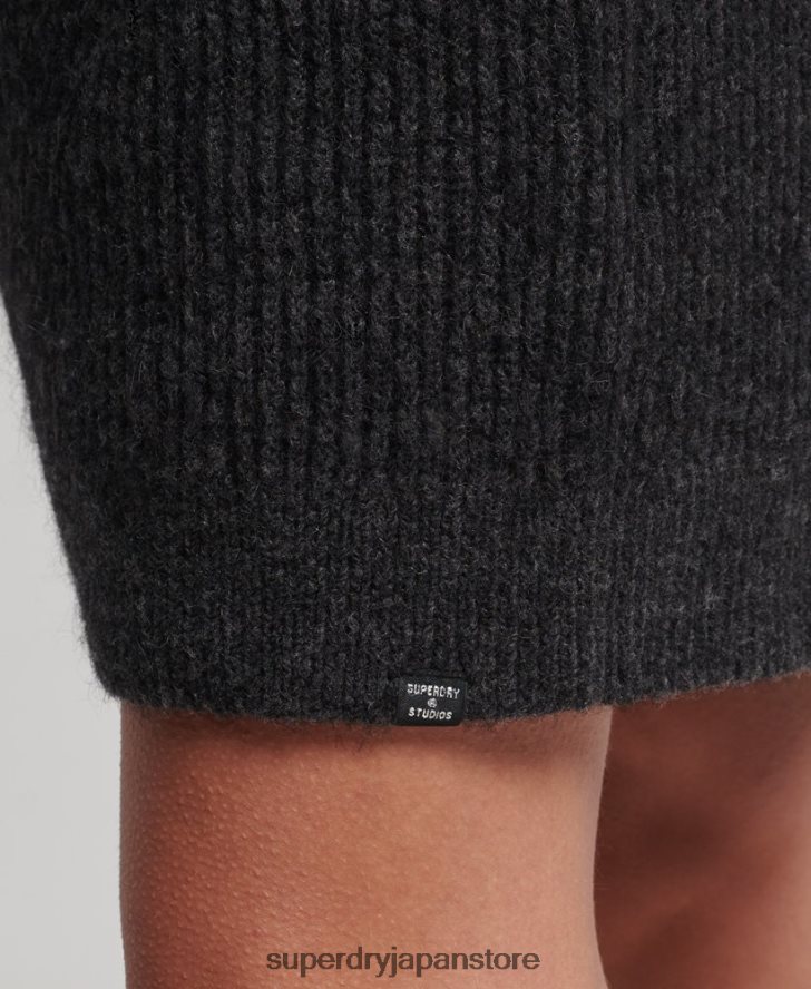 ニットロールネックジャンパードレス 女性 Superdry 衣類 濃い灰色 2J62PZ2451