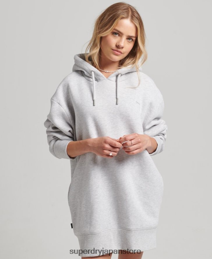 オーガニックコットン ロゴ刺繍スウェットドレス 女性 Superdry 衣類 ライトグレー 2J62PZ2461