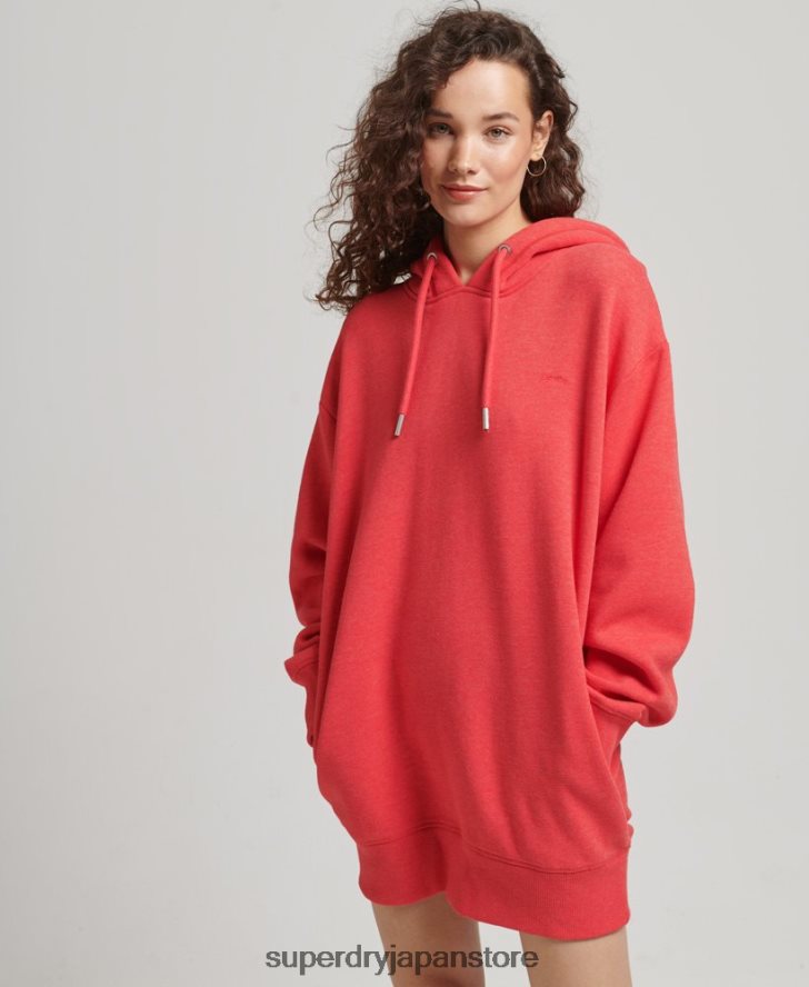 オーガニックコットン ロゴ刺繍スウェットドレス 女性 Superdry 衣類 赤 2J62PZ2462