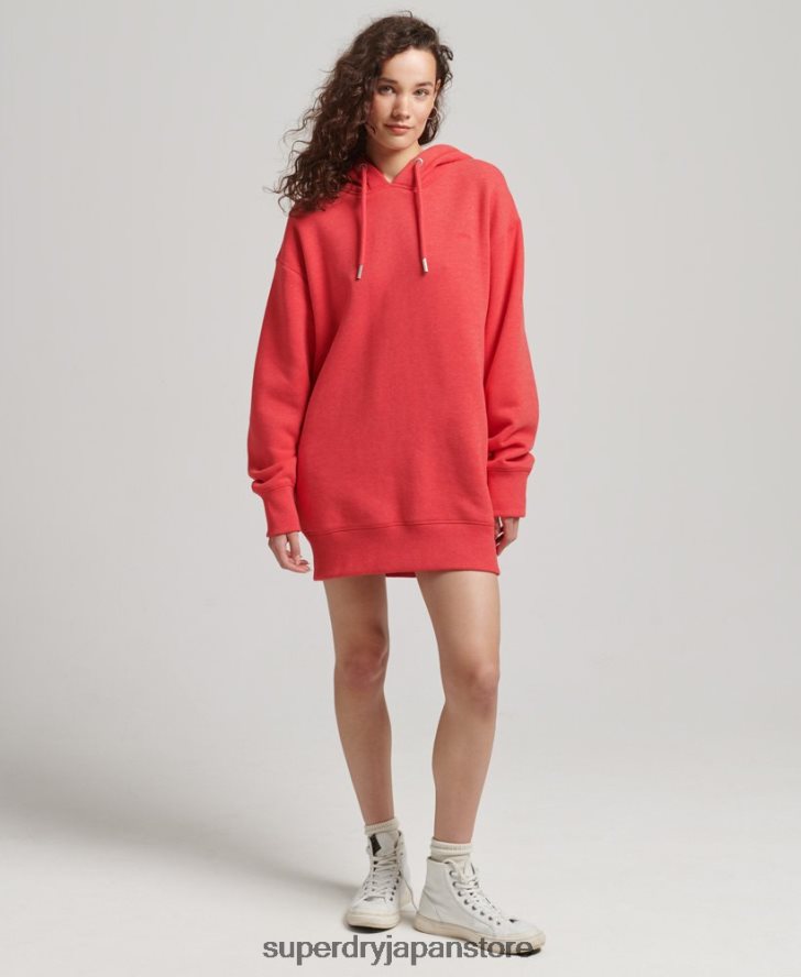 オーガニックコットン ロゴ刺繍スウェットドレス 女性 Superdry 衣類 赤 2J62PZ2462