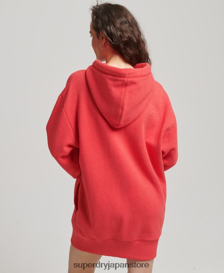 オーガニックコットン ロゴ刺繍スウェットドレス 女性 Superdry 衣類 赤 2J62PZ2462