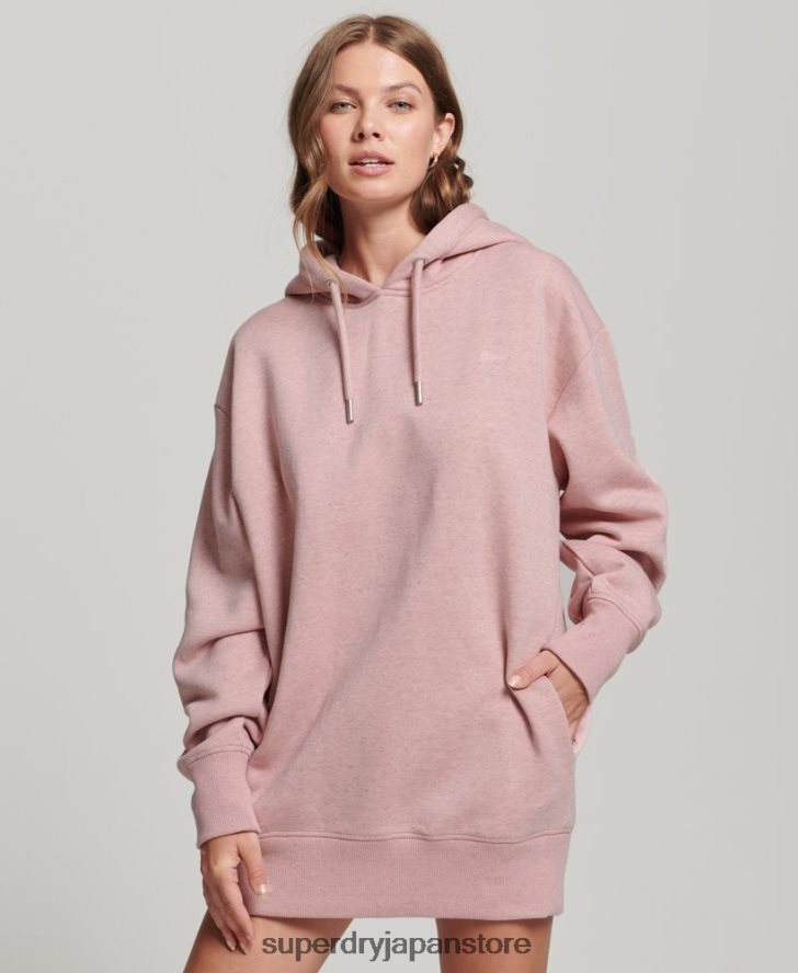 オーガニックコットン ロゴ刺繍スウェットドレス 女性 Superdry 衣類 ピンク 2J62PZ2463