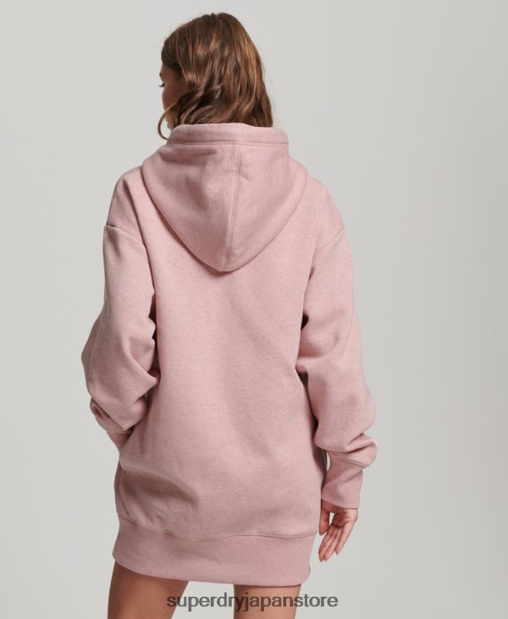 オーガニックコットン ロゴ刺繍スウェットドレス 女性 Superdry 衣類 ピンク 2J62PZ2463