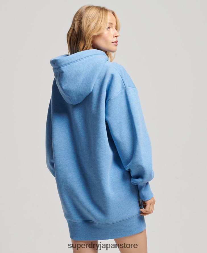 オーガニックコットン ロゴ刺繍スウェットドレス 女性 Superdry 衣類 青 2J62PZ2464