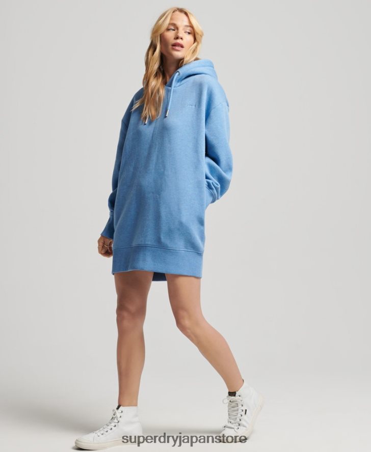 オーガニックコットン ロゴ刺繍スウェットドレス 女性 Superdry 衣類 青 2J62PZ2464