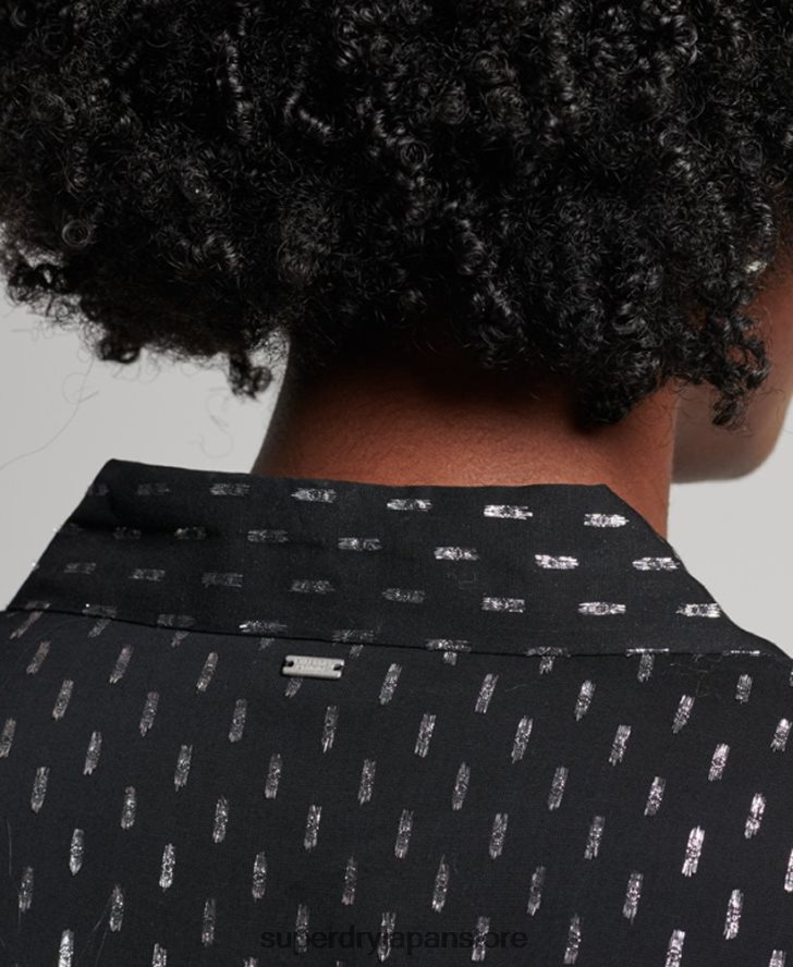 プリントミニシャツドレス 女性 Superdry 衣類 黒 2J62PZ2468