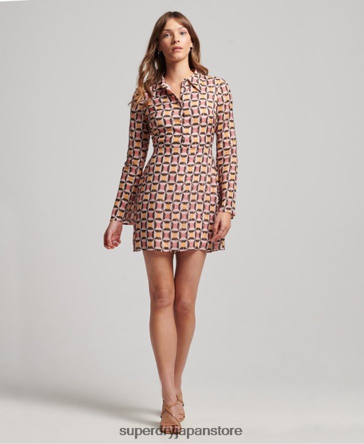 プリントミニシャツドレス 女性 Superdry 衣類 ピンク 2J62PZ2469