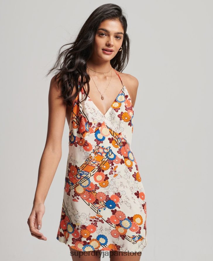 プリント ミニスリップドレス 女性 Superdry 衣類 クリーム 2J62PZ2477
