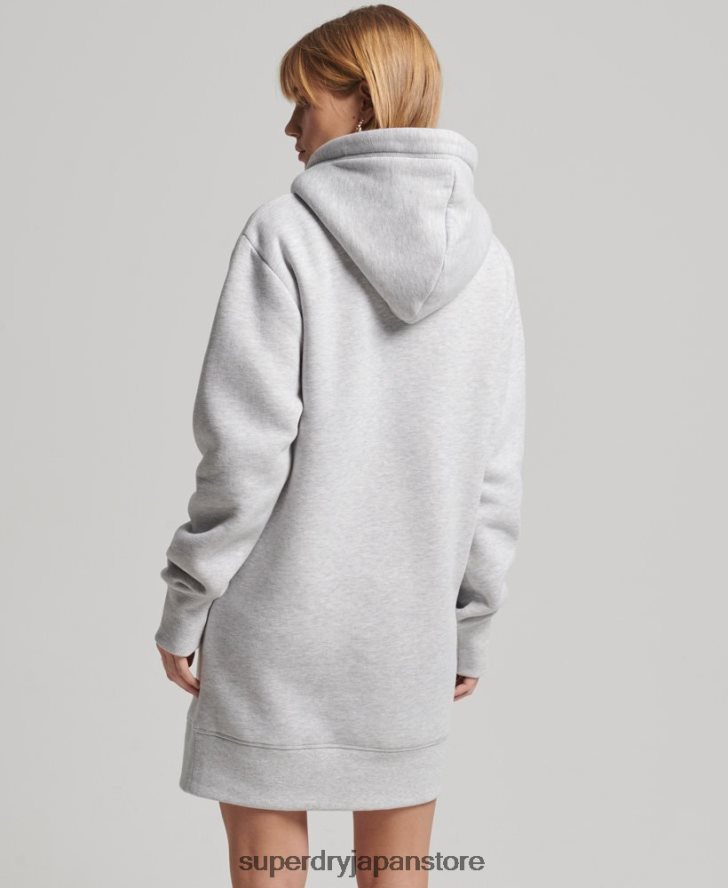 オーガニックコットンのヴィンテージロゴパーカードレス 女性 Superdry 衣類 ライトグレー 2J62PZ2482