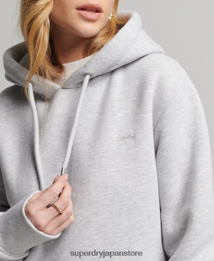 オーガニックコットンのヴィンテージロゴパーカードレス 女性 Superdry 衣類 ライトグレー 2J62PZ2482