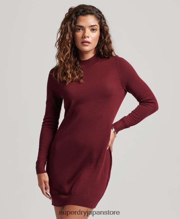 メリノニットドレス 女性 Superdry 衣類 赤 2J62PZ2483