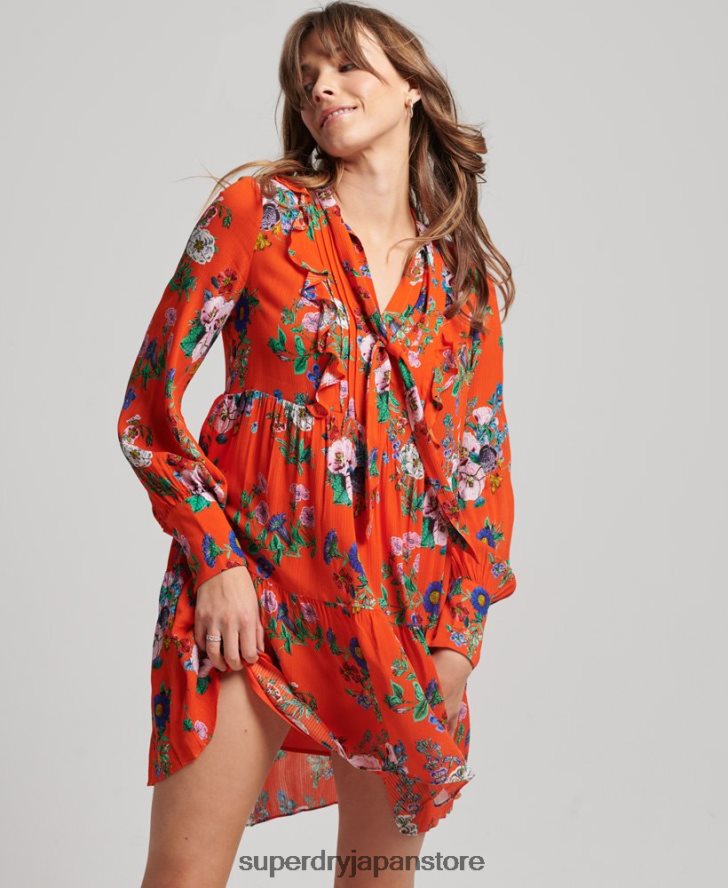 スタジオオフミニドレス 女性 Superdry 衣類 赤 2J62PZ2484