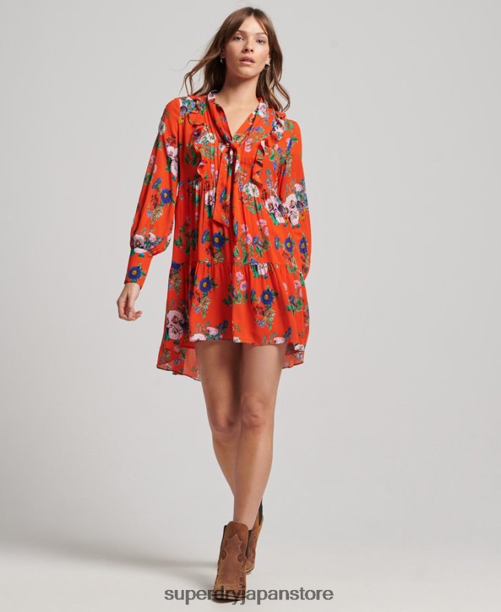 スタジオオフミニドレス 女性 Superdry 衣類 赤 2J62PZ2484
