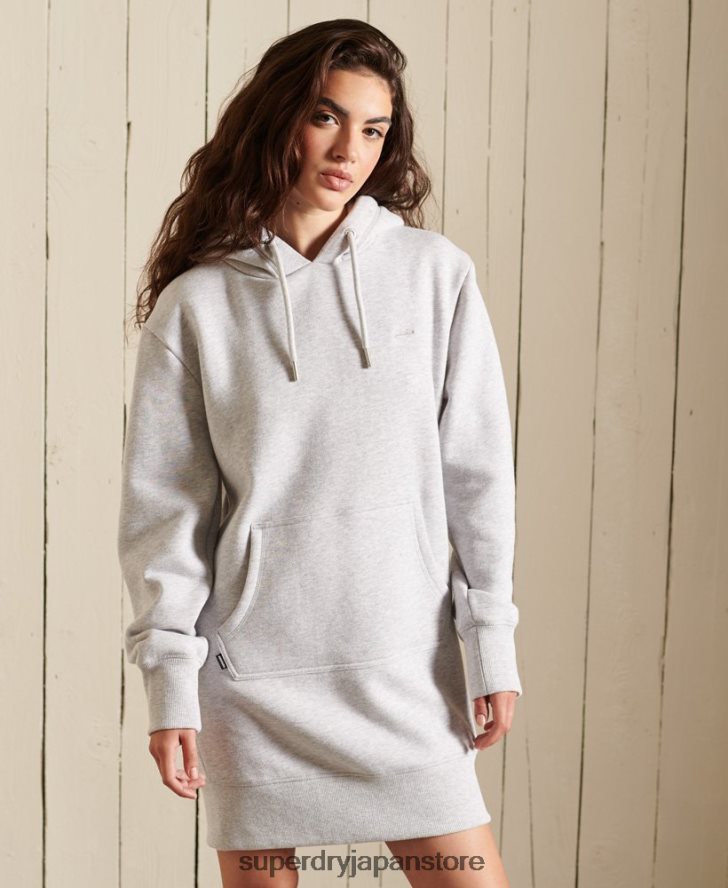 ヴィンテージロゴ刺繍パーカードレス 女性 Superdry 衣類 ライトグレー 2J62PZ2487
