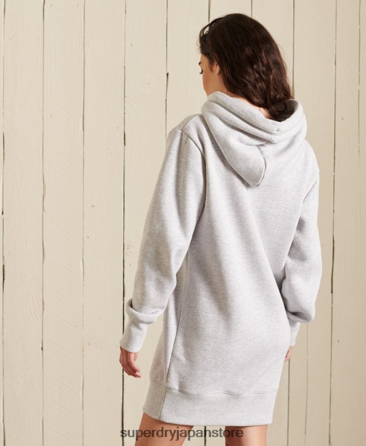 ヴィンテージロゴ刺繍パーカードレス 女性 Superdry 衣類 ライトグレー 2J62PZ2487